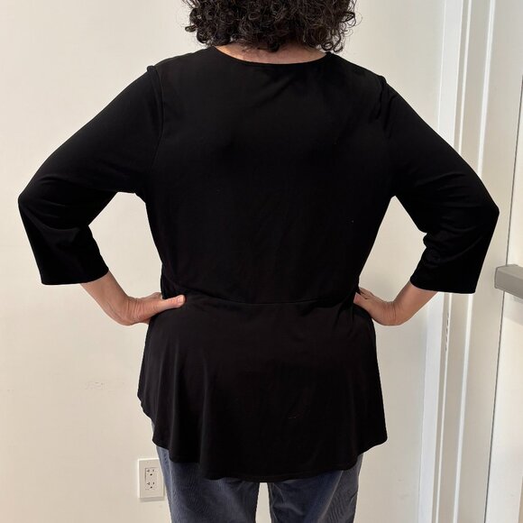 🎁 Holiday Special, 2/$40, 3/$48 🎁 black tunic, 3/4 sleeves, high-low hem, XL - Picture 4 of 7